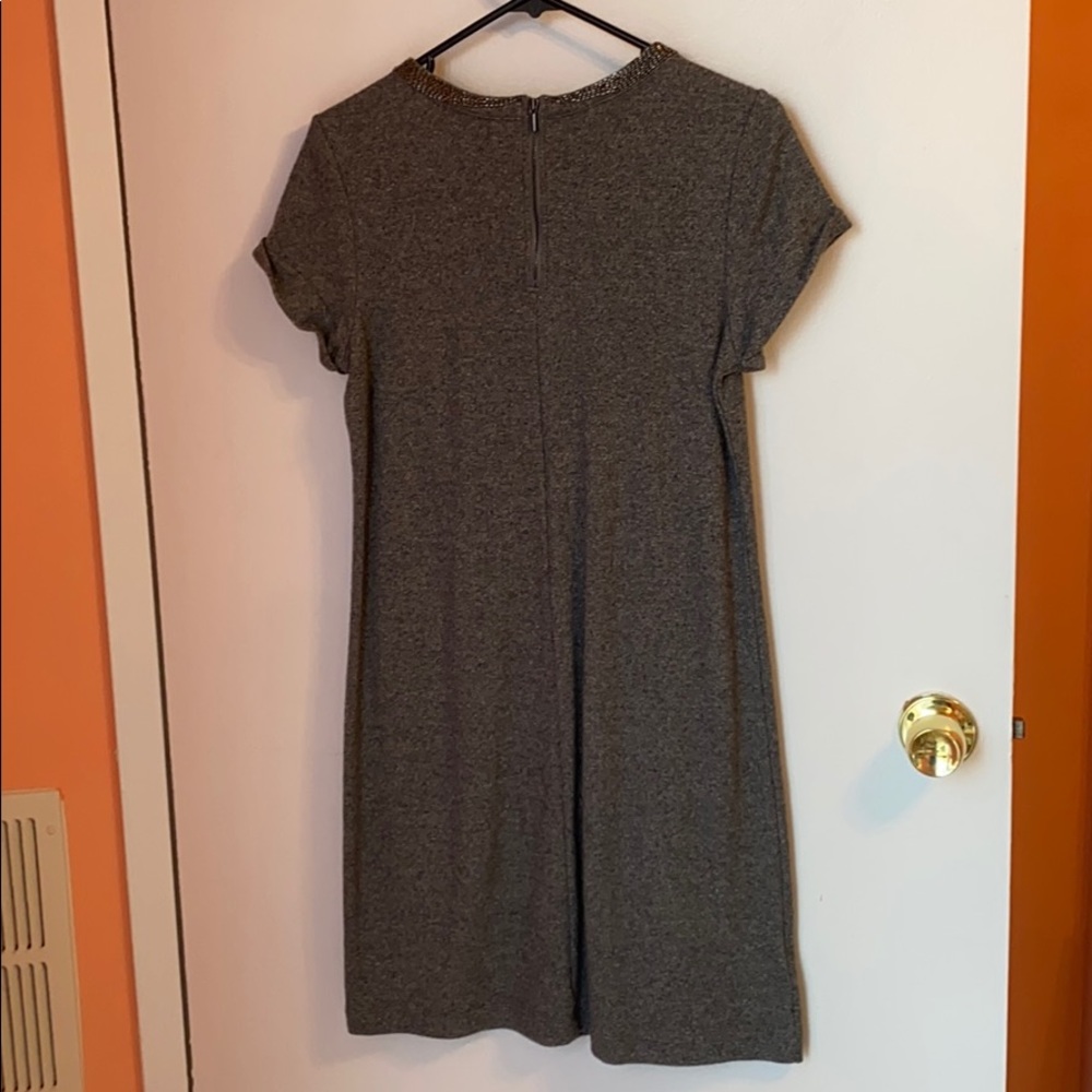 LOFT Gray Beaded Neckline Dress (Size Small) - Picture 6 of 7
